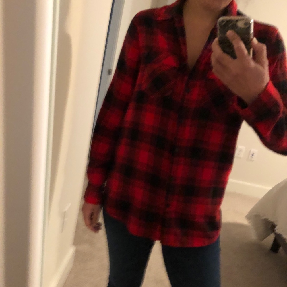 Buffalo Plaid button down fleece Shirt